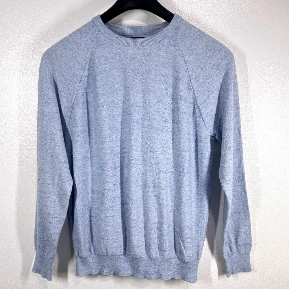 J.Crew Cotton Crewneck Sweater Long Sleeve Casual‎ Blue Knit Pullover Medium